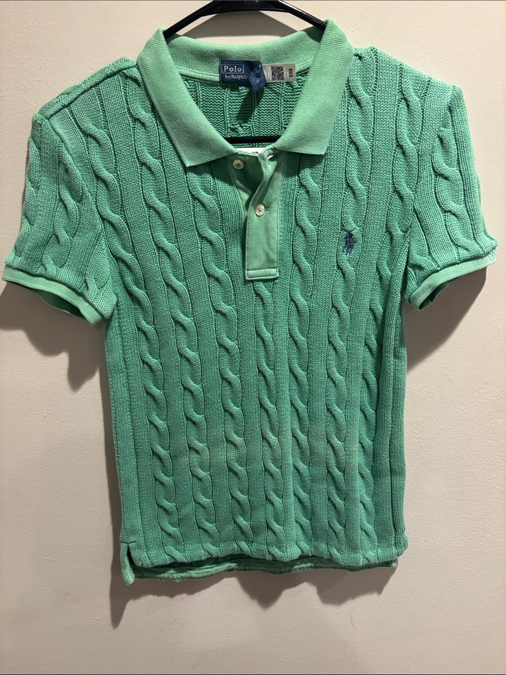 Polo by Ralph Lauren Kids Mint Cable-Knit Polo Shirt